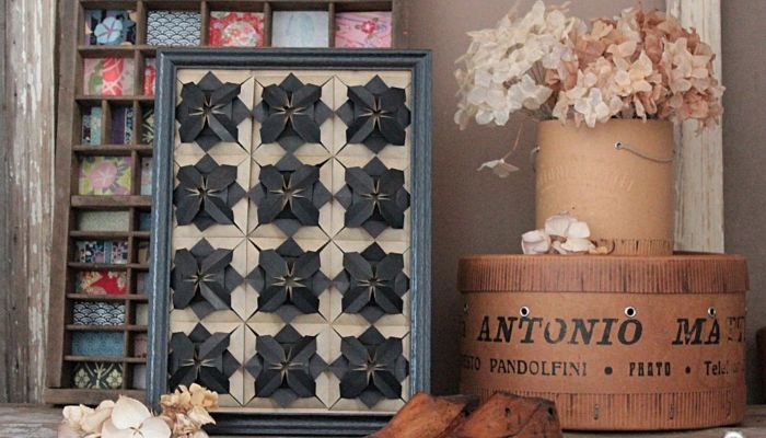 Origami geometrical flowers